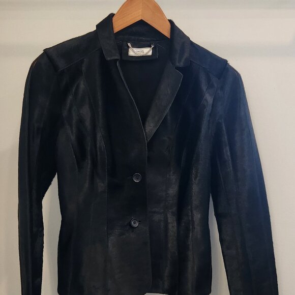 DESA Blazer Calfskin Suede Size 2 (EU 36) Black